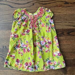 Cupcakes & Pastries Green Flroal Print Summer Fall Dress Toddler Girl 3T